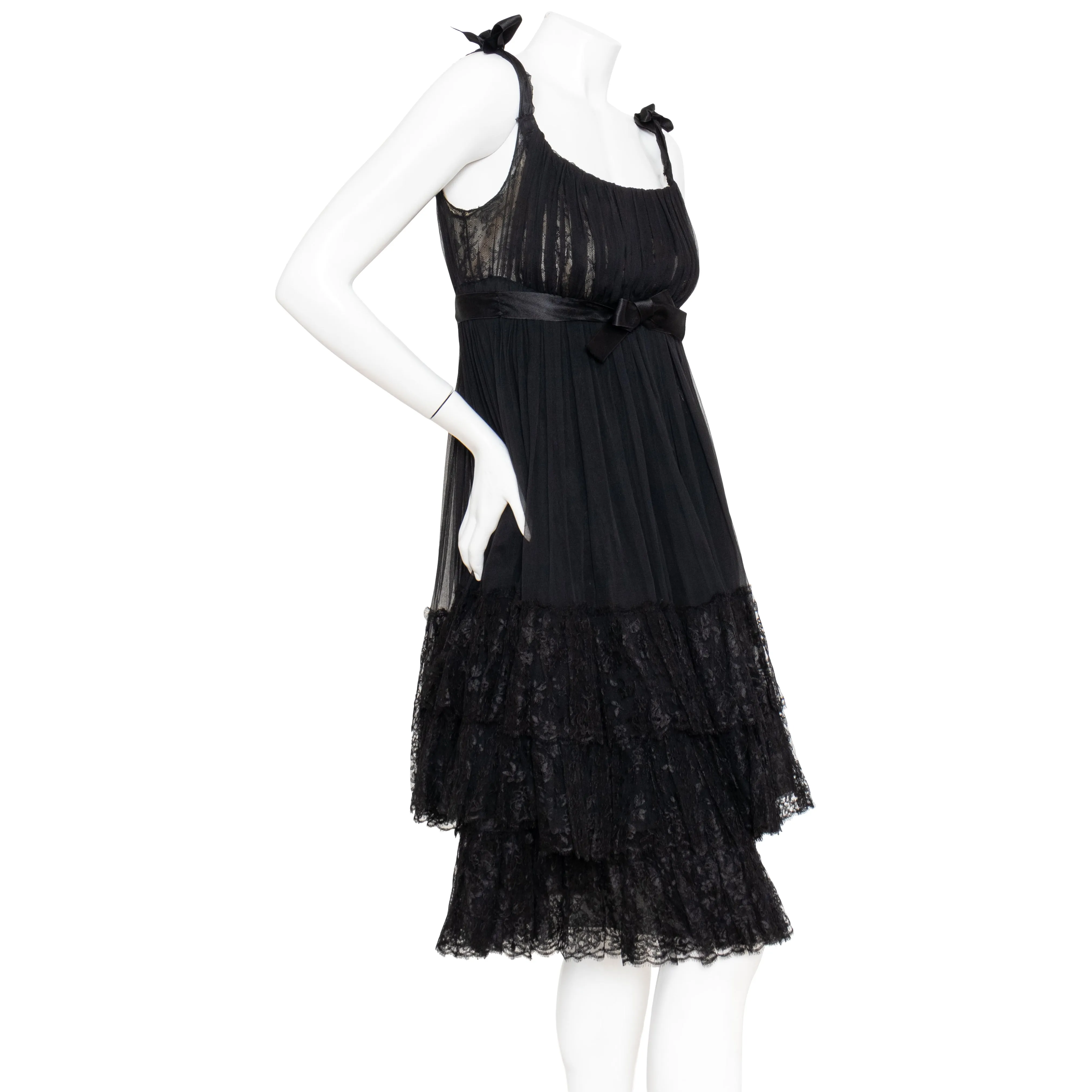 Chiffon Lace Babydoll Dress from the 1960s