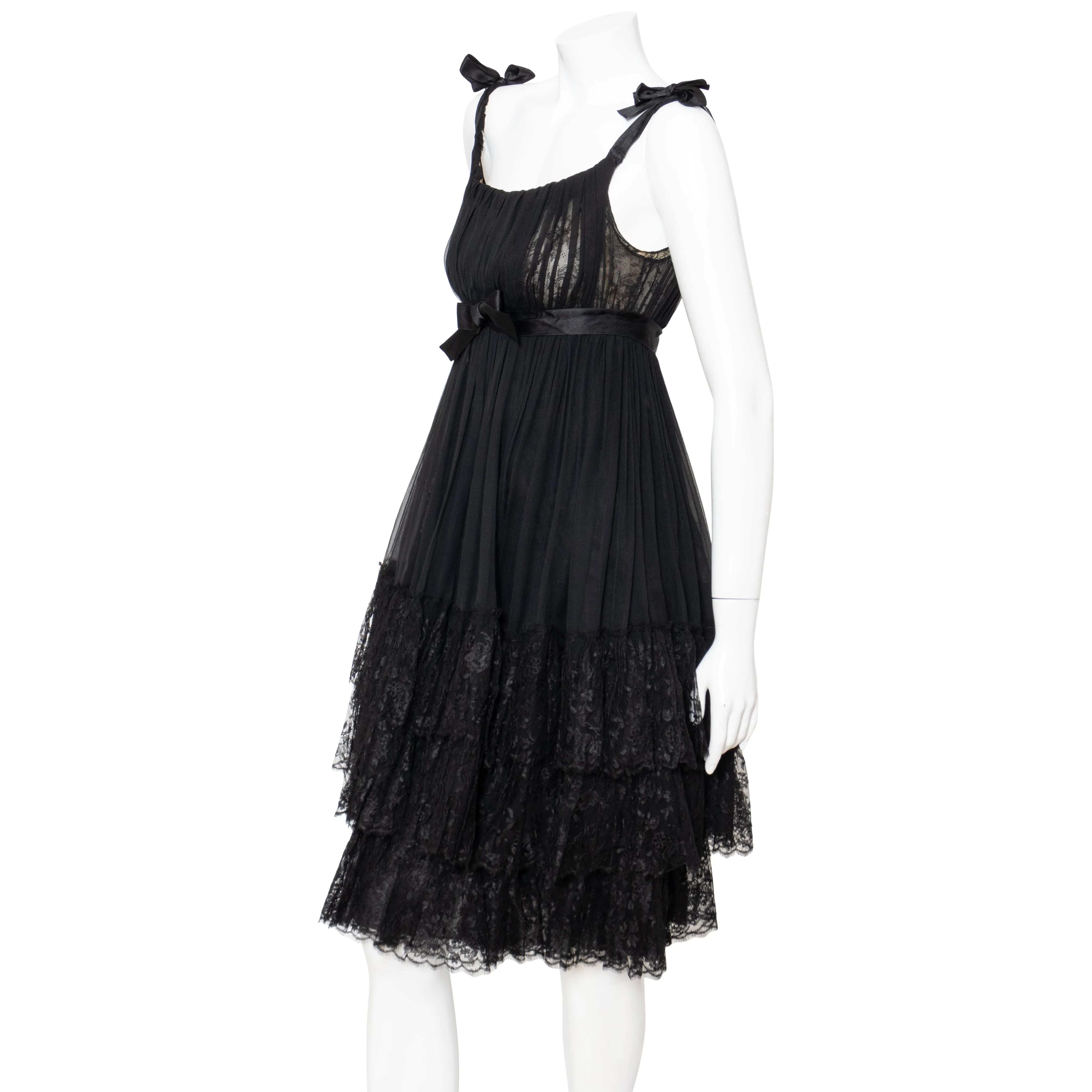 Chiffon Lace Babydoll Dress from the 1960s