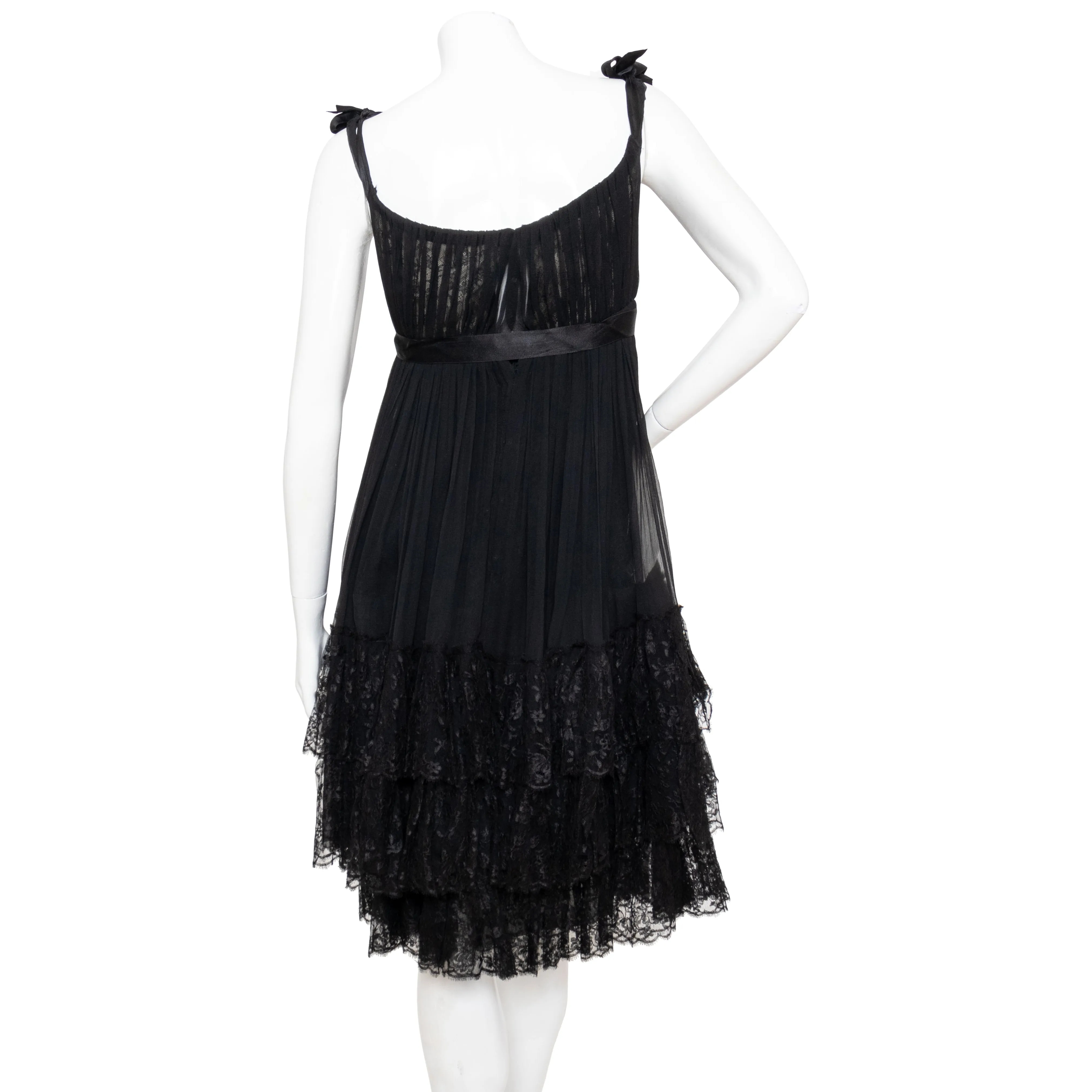 Chiffon Lace Babydoll Dress from the 1960s