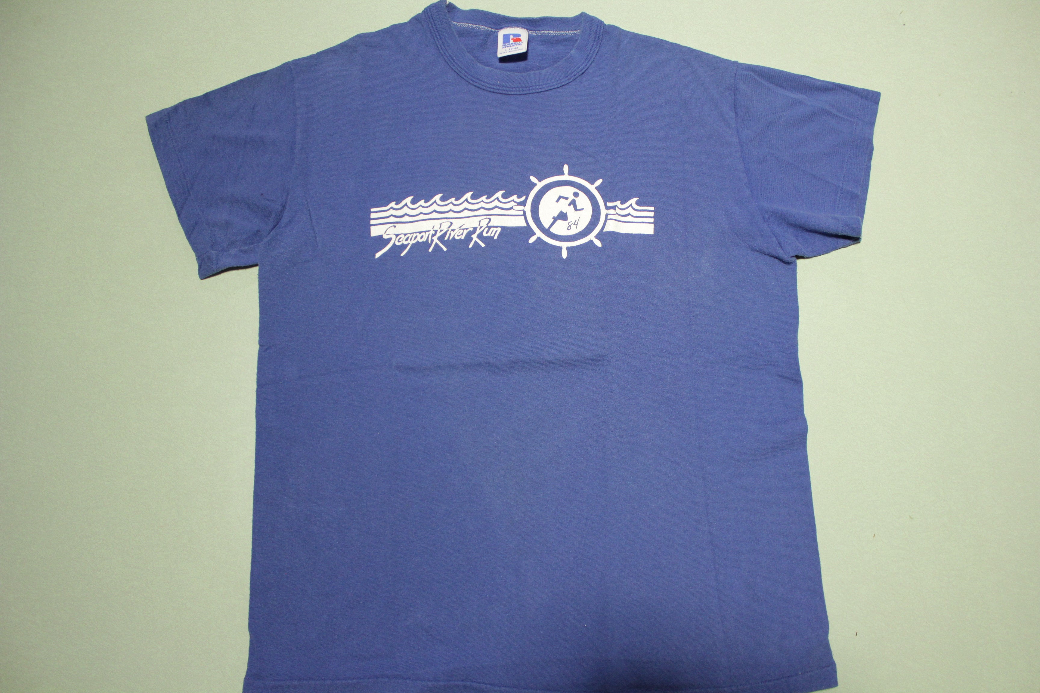 1984 Vintage Russell Athletic Seaport River Run T-Shirt - Made in USA (Single Stitch)