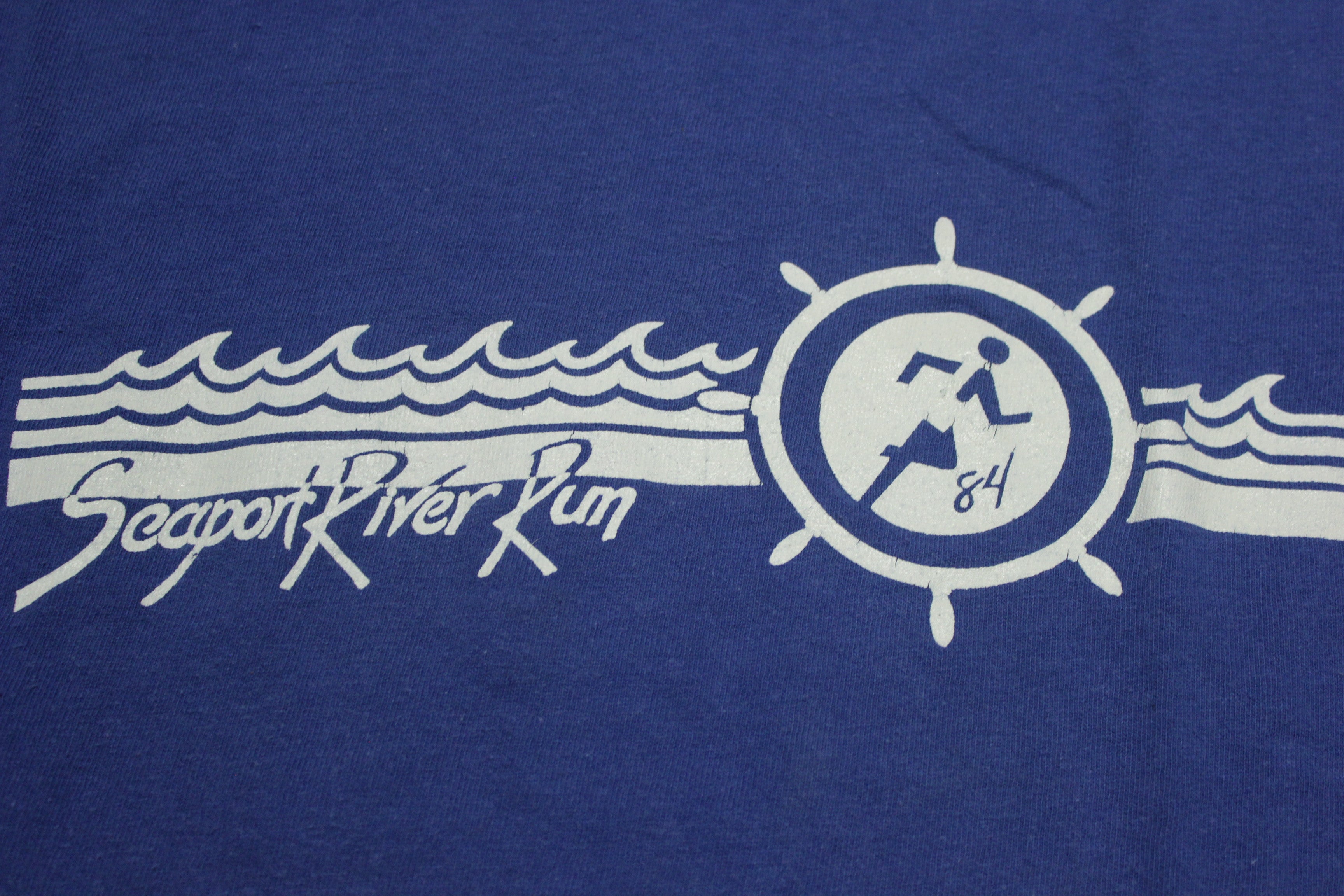 1984 Vintage Russell Athletic Seaport River Run T-Shirt - Made in USA (Single Stitch)