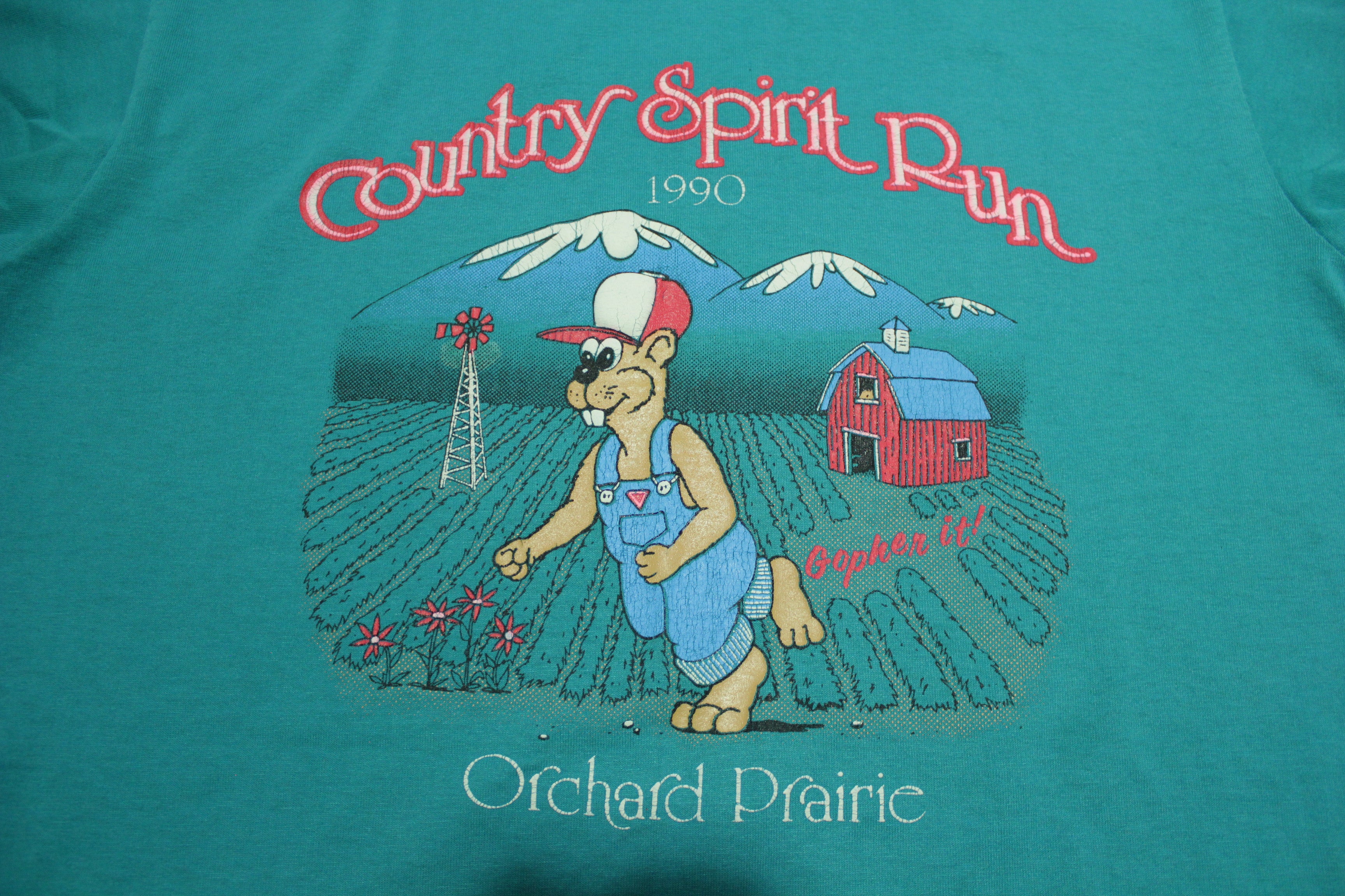 1990 Country Spirit Run Vintage 90s Orchard Prairie Single Stitch T-Shirt