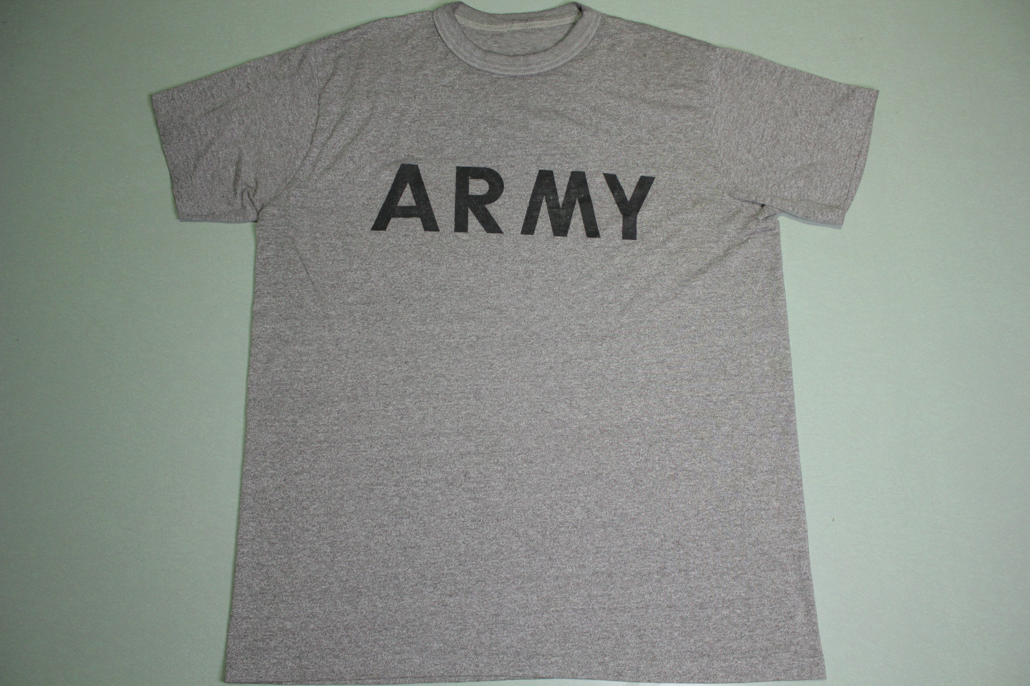 80's Army Vintage PT T-Shirt - Heathered Gray - Single Stitch