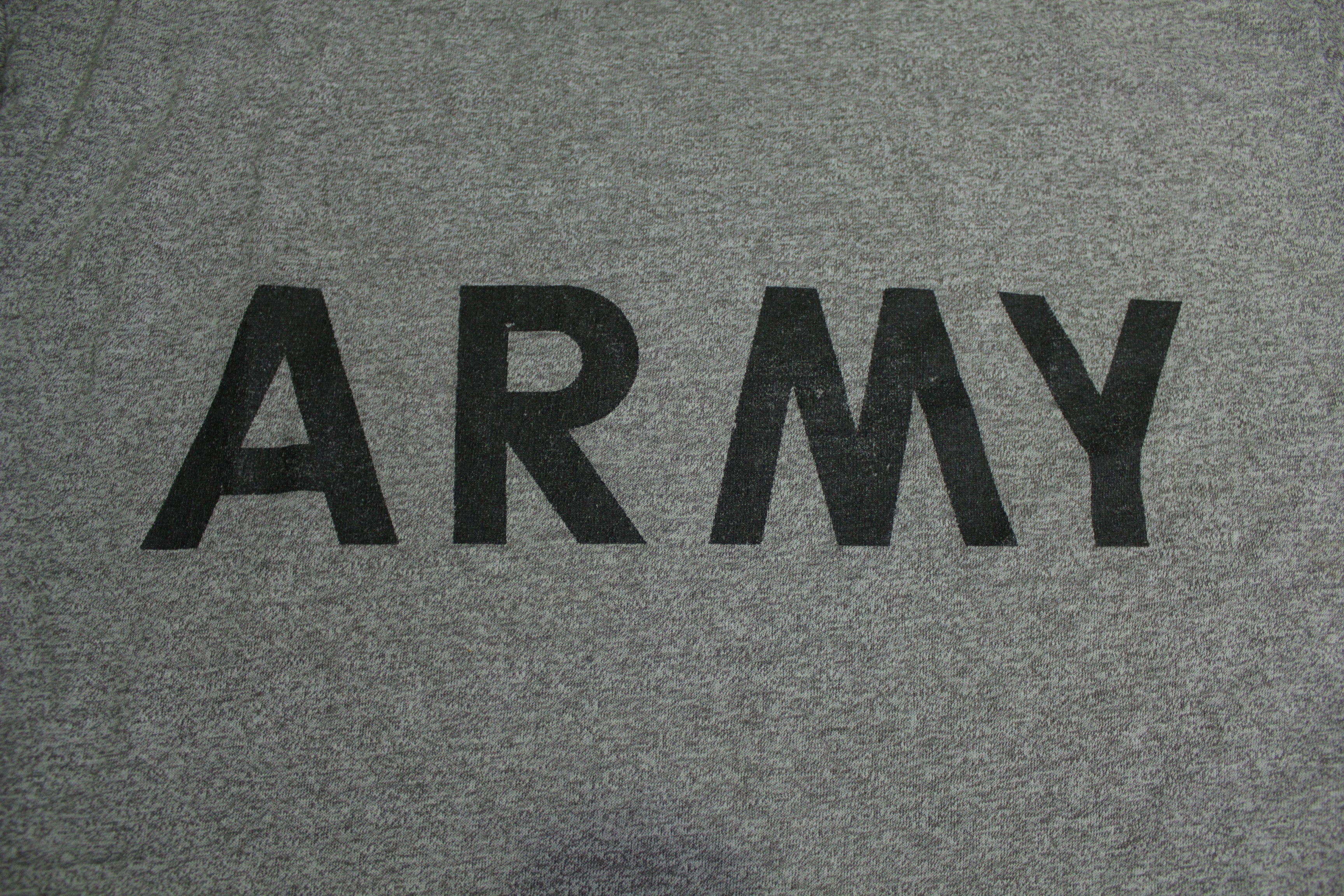 80's Army Vintage PT T-Shirt - Heathered Gray - Single Stitch