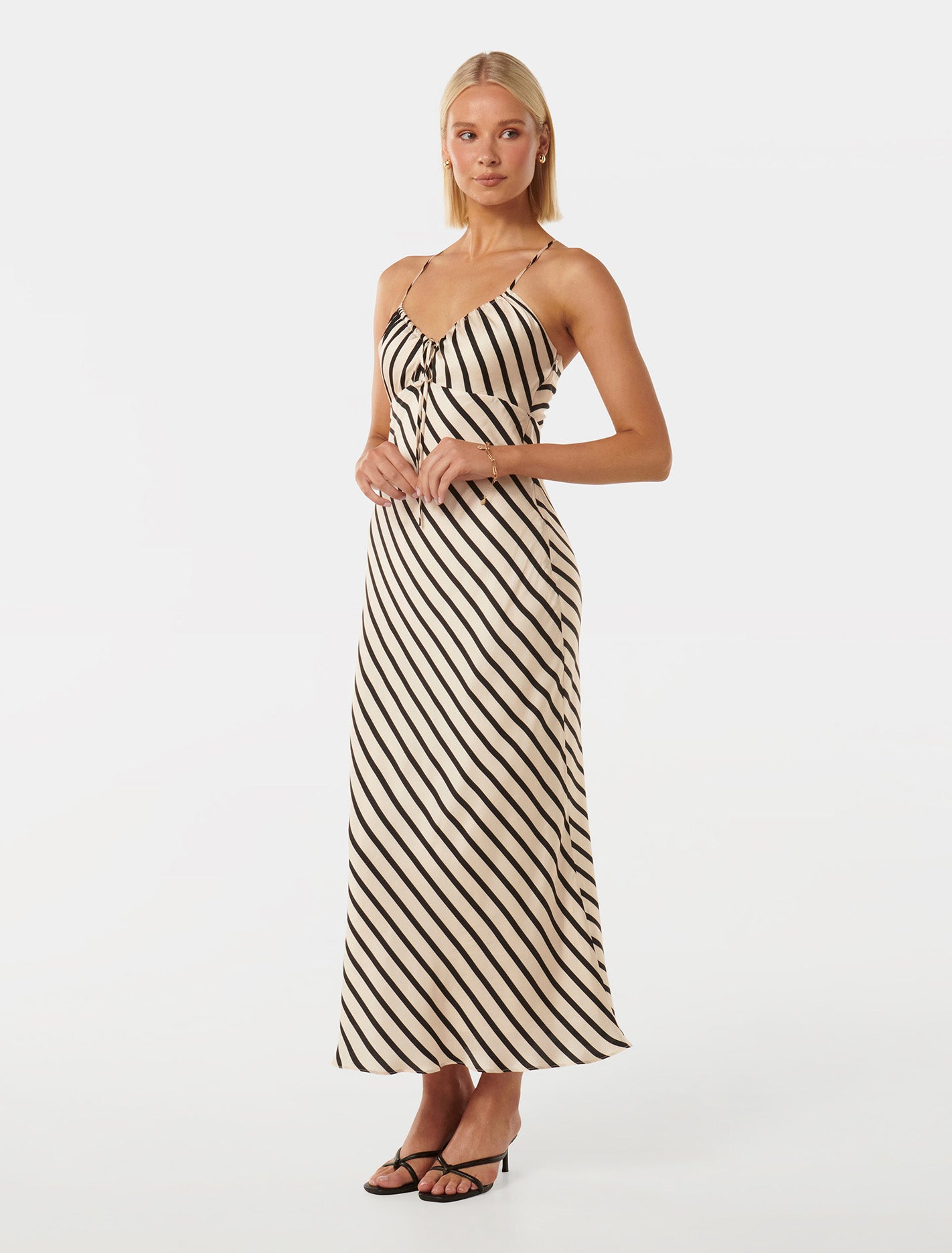 Abby satin stripe dress