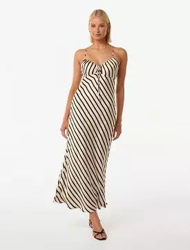 Abby satin stripe dress