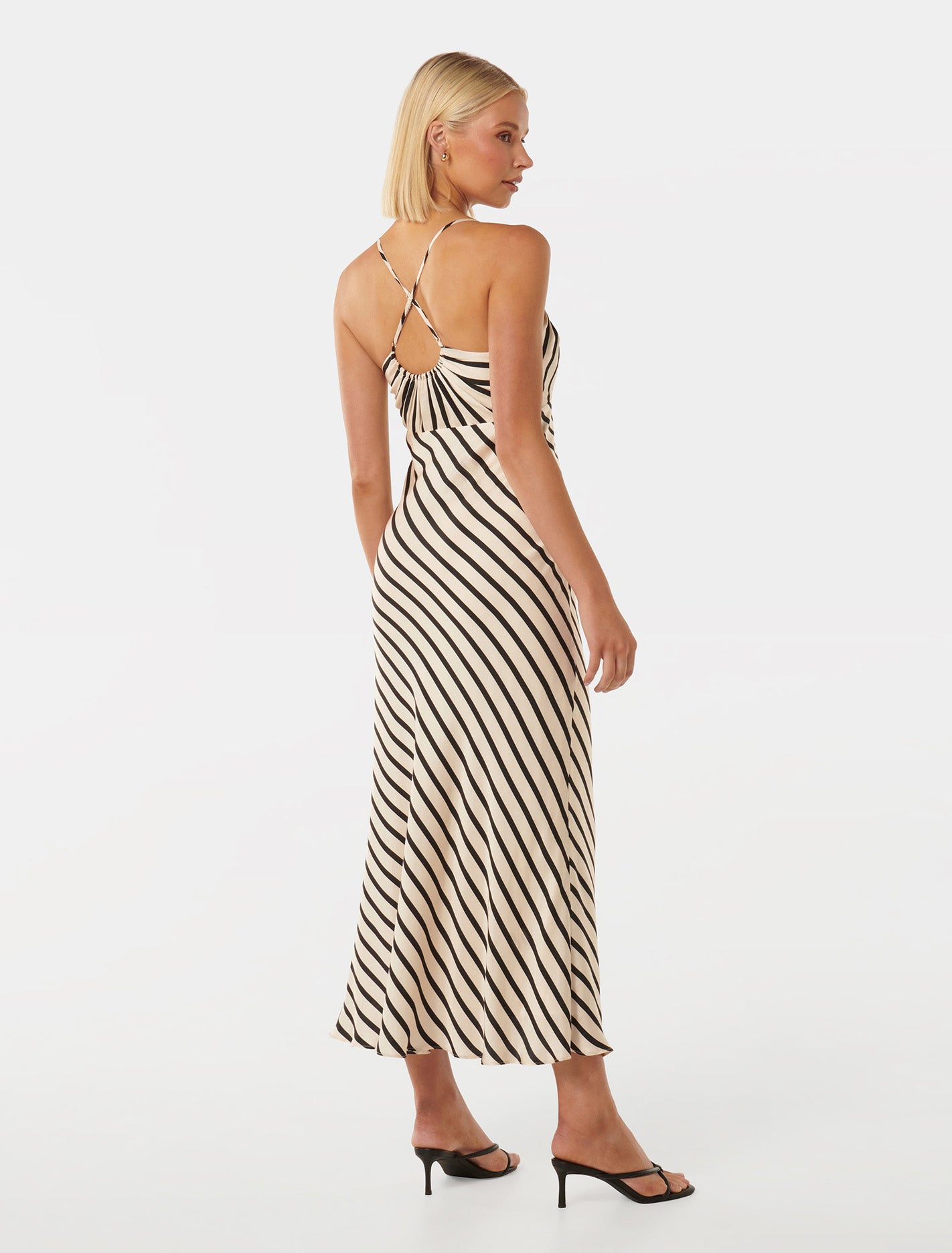 Abby satin stripe dress