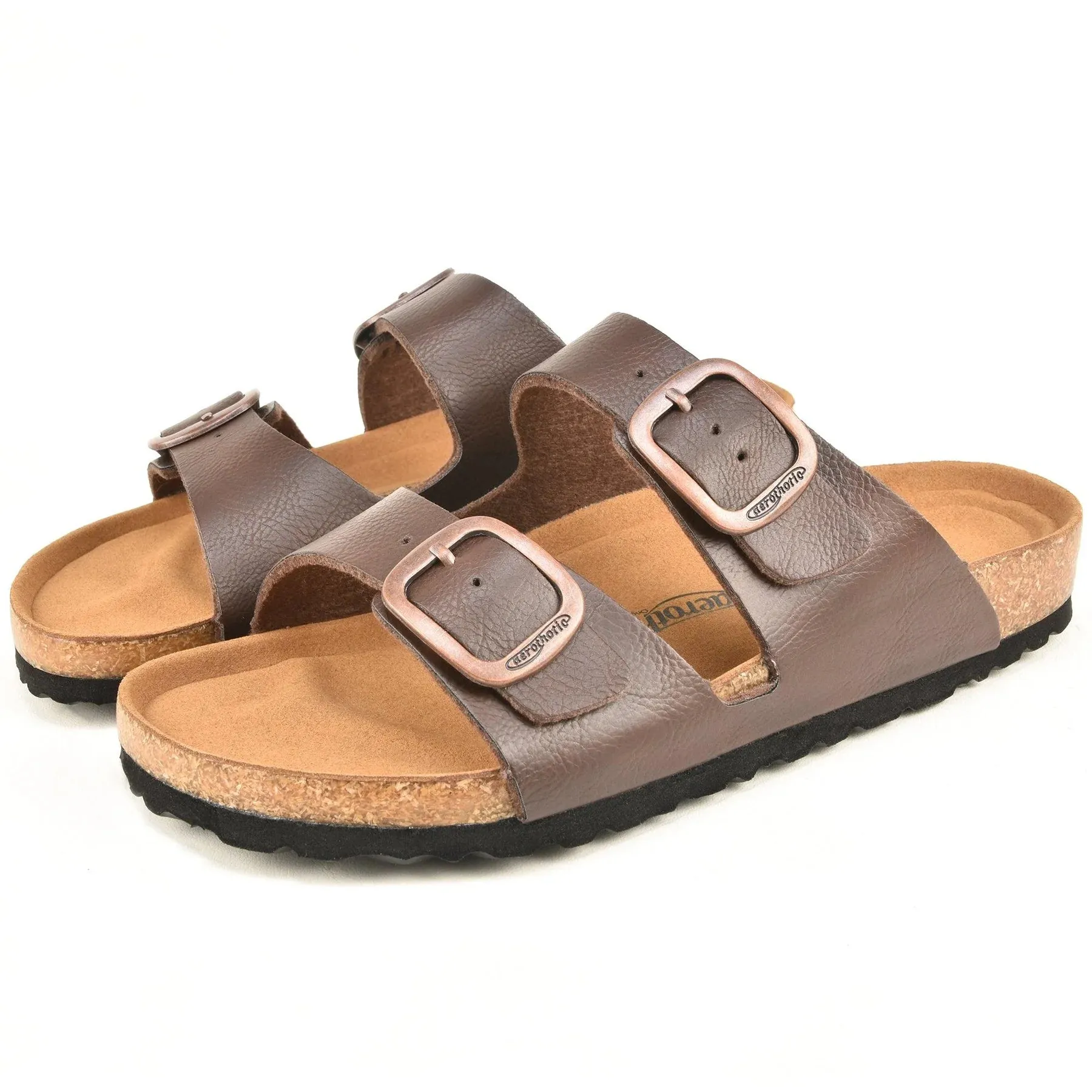 Aerothotic Arete Slide Sandals Brown