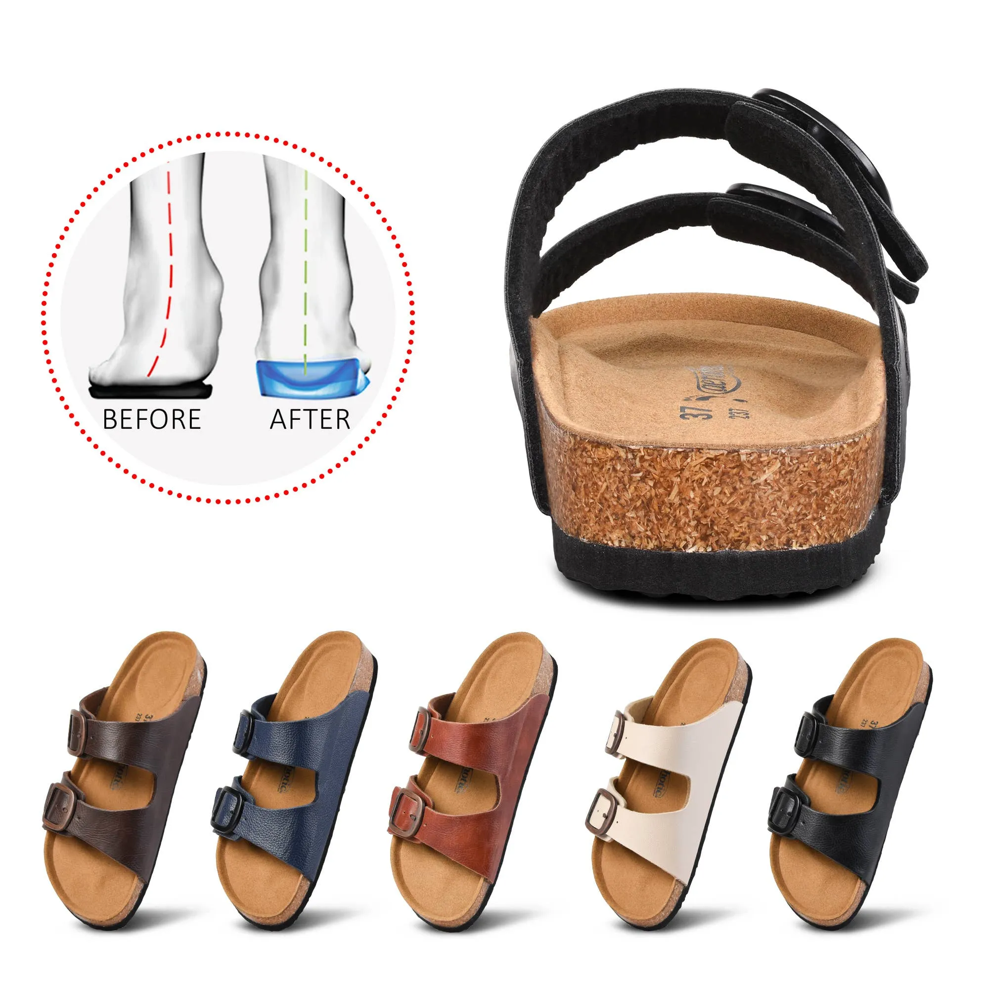 Aerothotic Arete Slide Sandals Brown