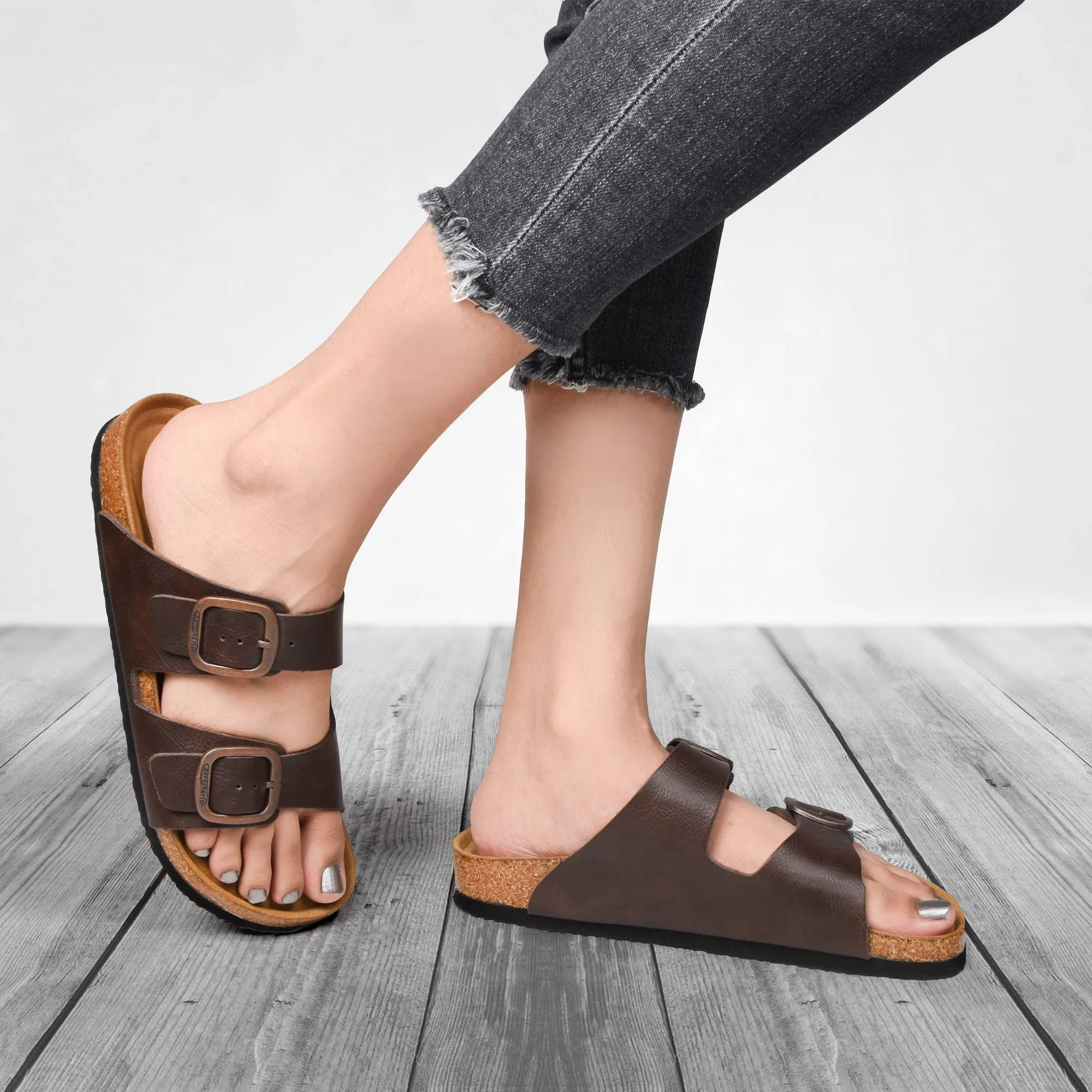 Aerothotic Arete Slide Sandals Brown