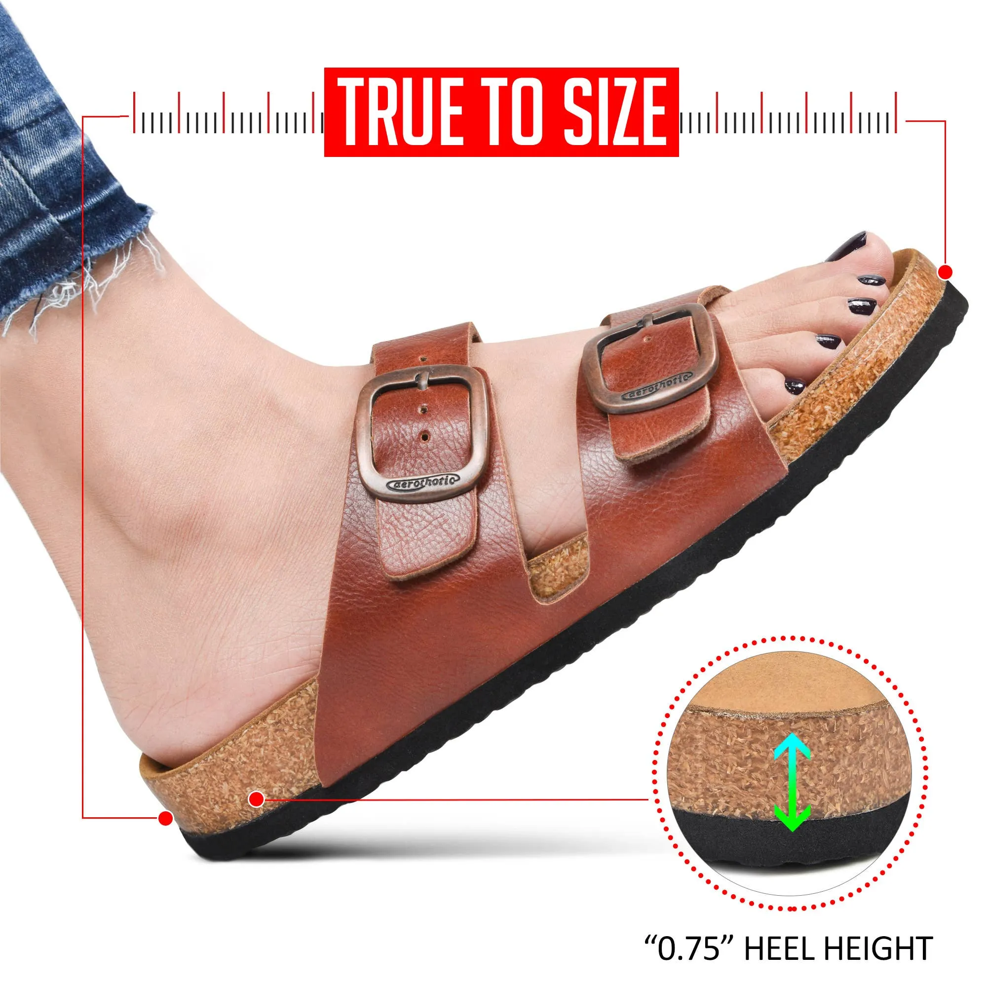 Aerothotic Arete Slide Sandals Brown