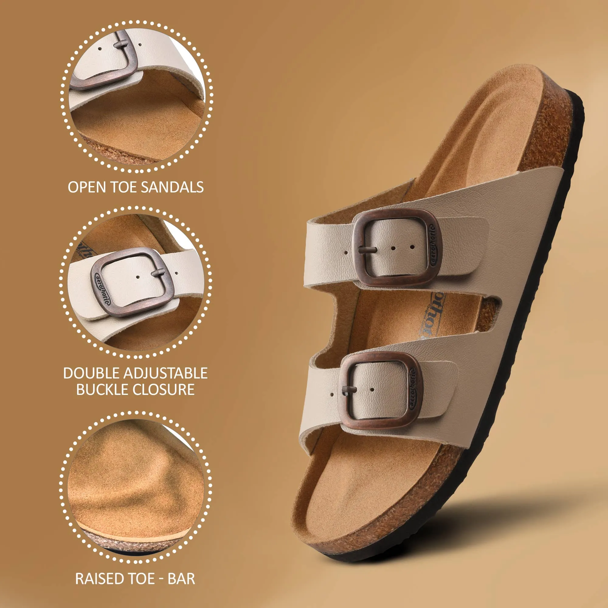 Aerothotic Arete Slide Sandals Brown