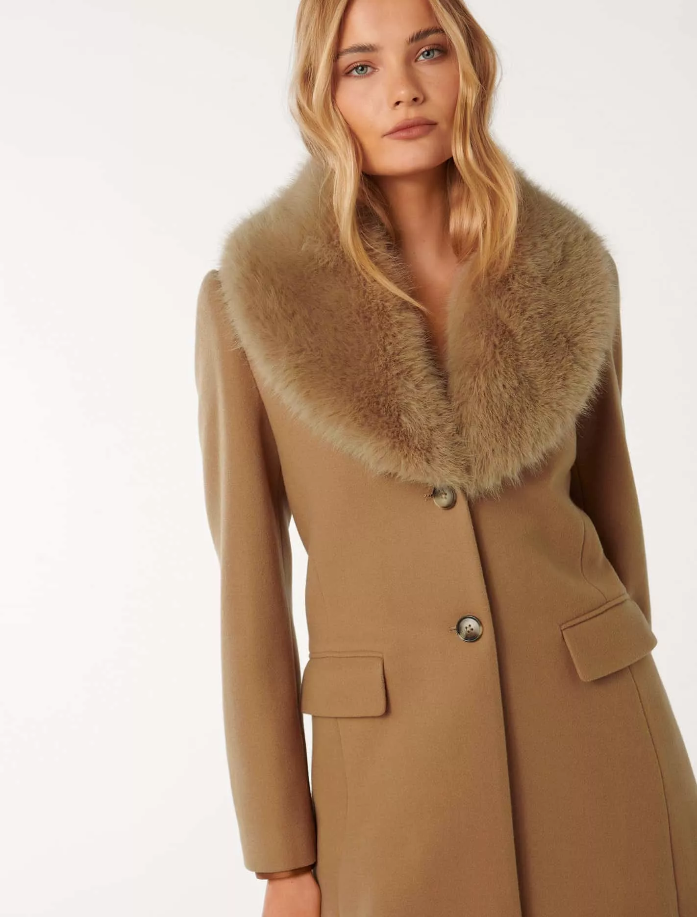 Amber Faux Fur Collar Coat