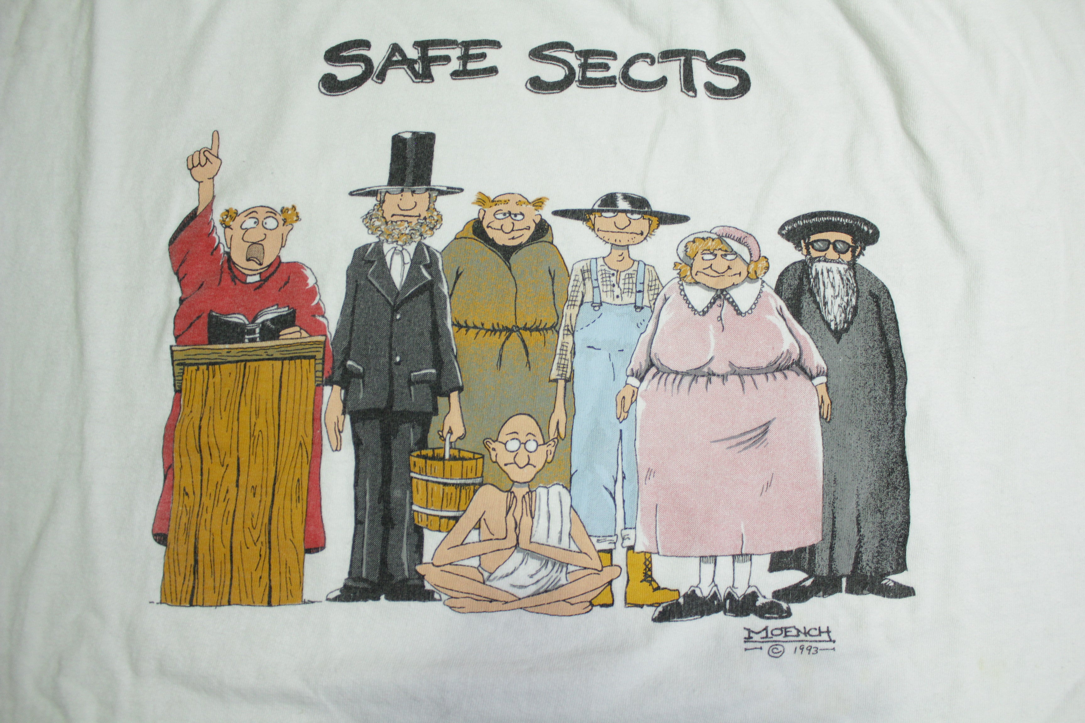 Amish Jewish Vintage Moench 1993 Single Stitch Oneita 90's T-Shirt