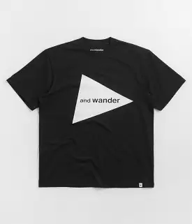 and wander Black Logo T-Shirt