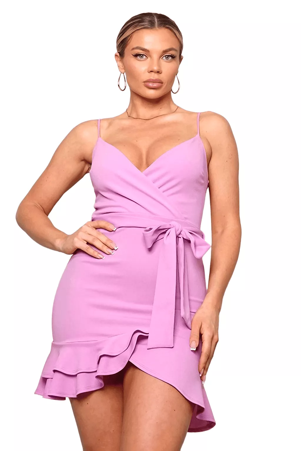 Arabella Pink Ruffled Mini Dress