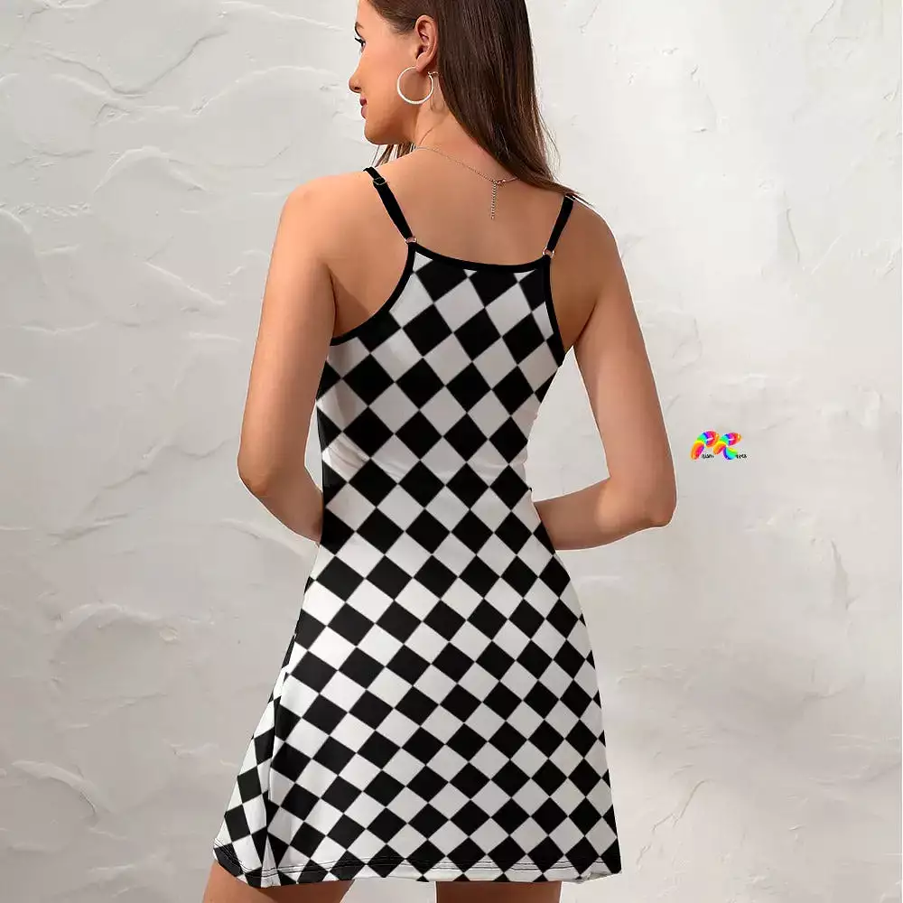 Argyle Spaghetti Strap Dress - Shop Now