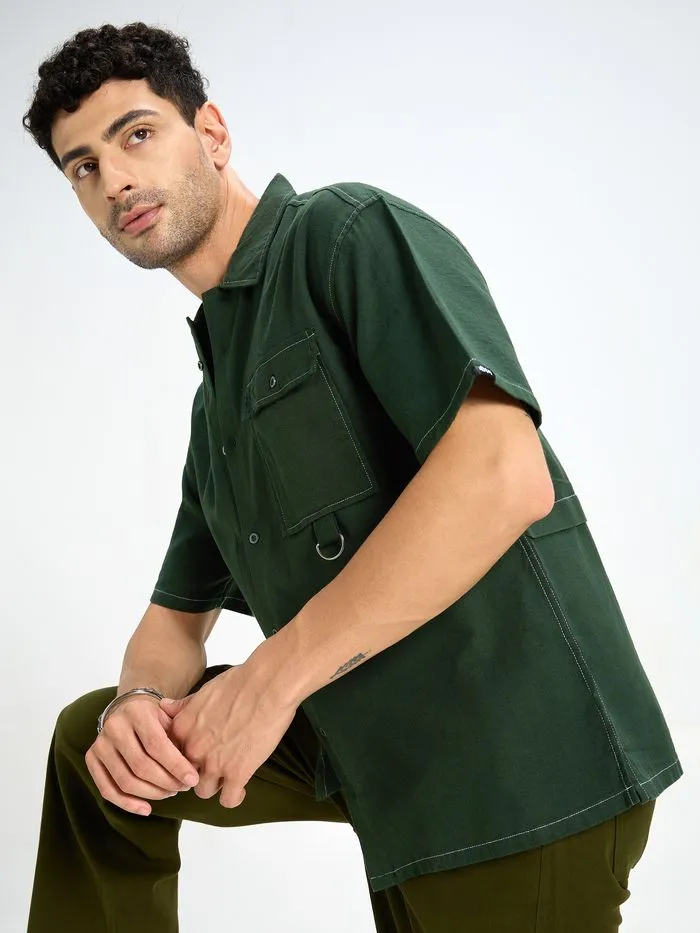 Army Green Stitched Shirt for Men Online in India -Beyoung