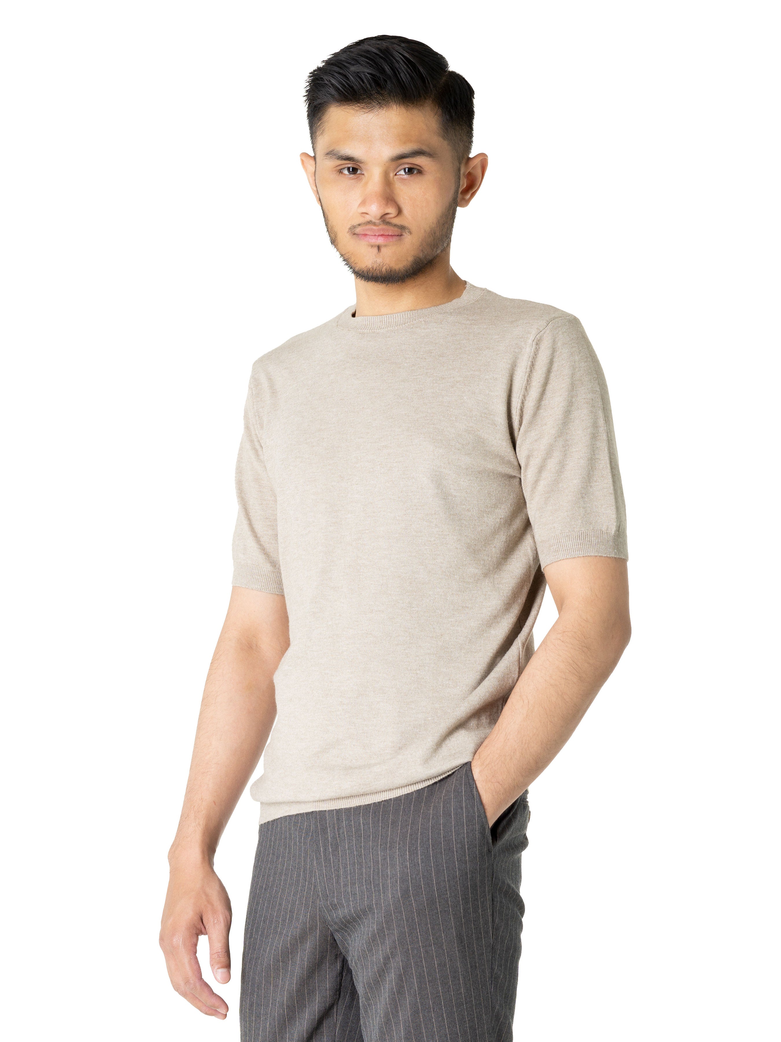 ash grey crew neck tee