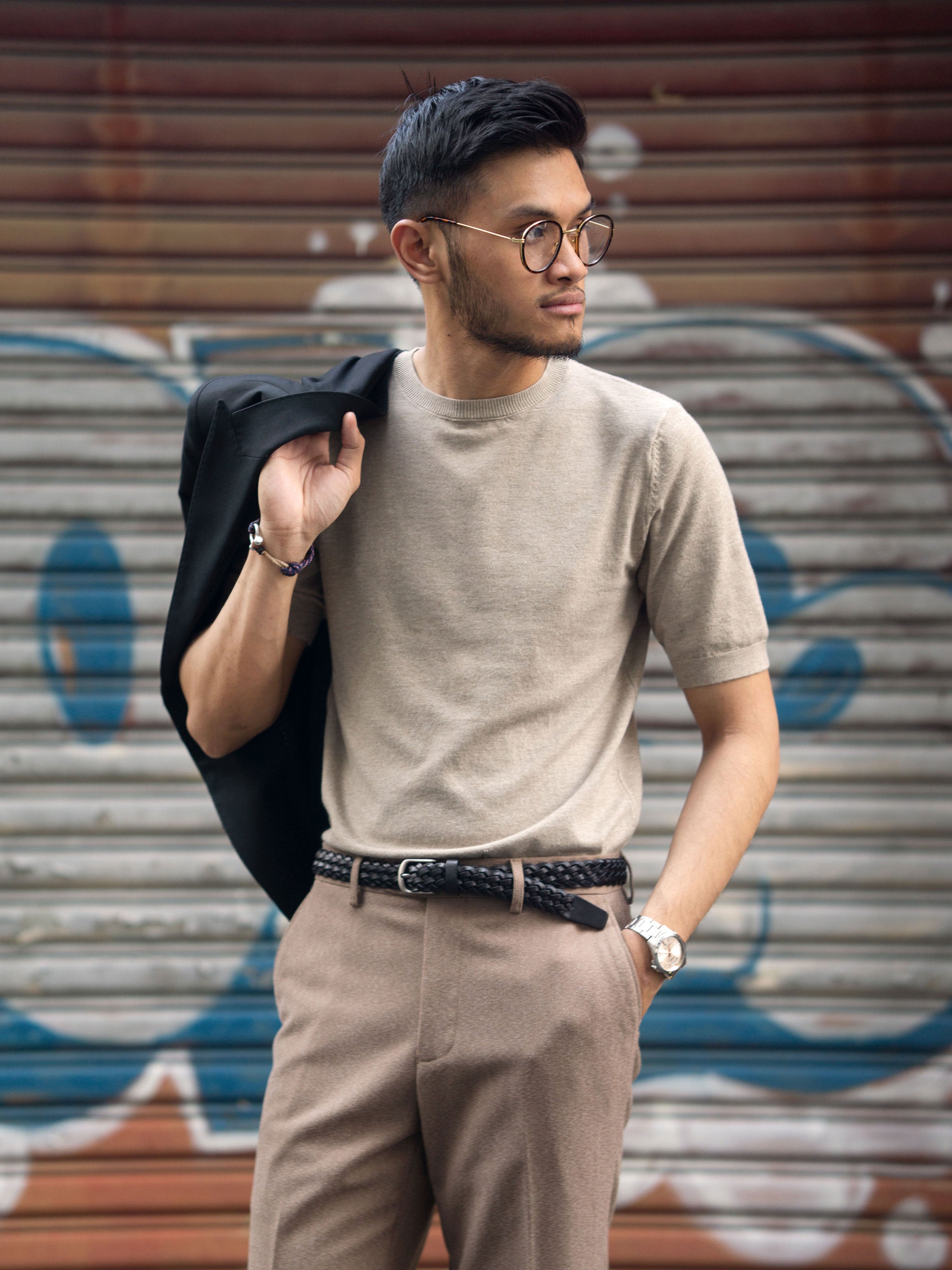 ash grey crew neck tee