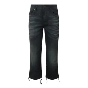 BALENCIAGA Distressed Denim Capris - Dark Blue