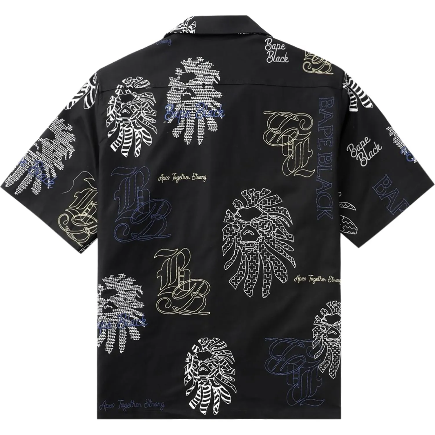 Mens BAPE Black Graphic Stitch Shirt