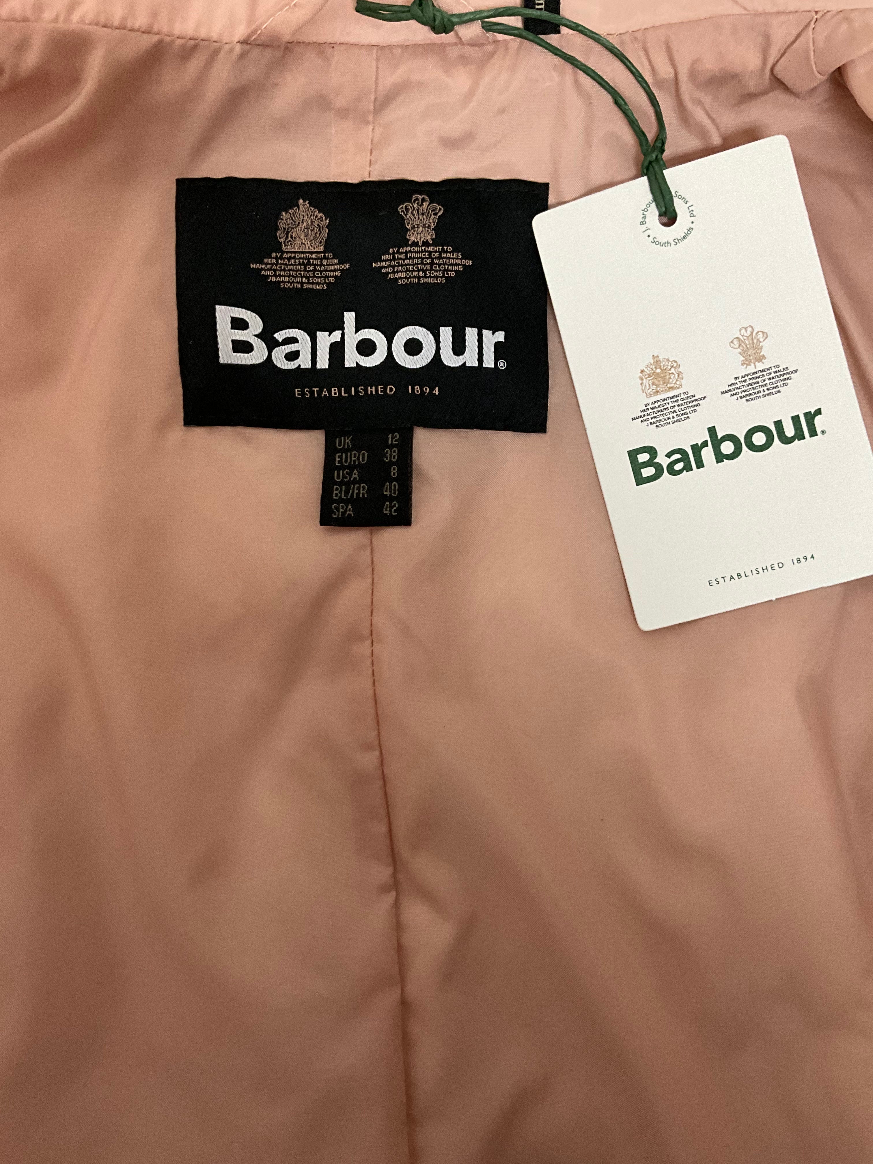 Barbour Pink Down Jacket, Size M.