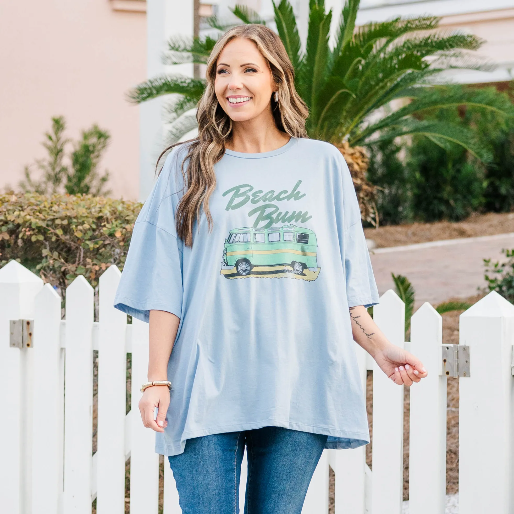 Beach Bum Boyfriend T-Shirt, Ash Blue