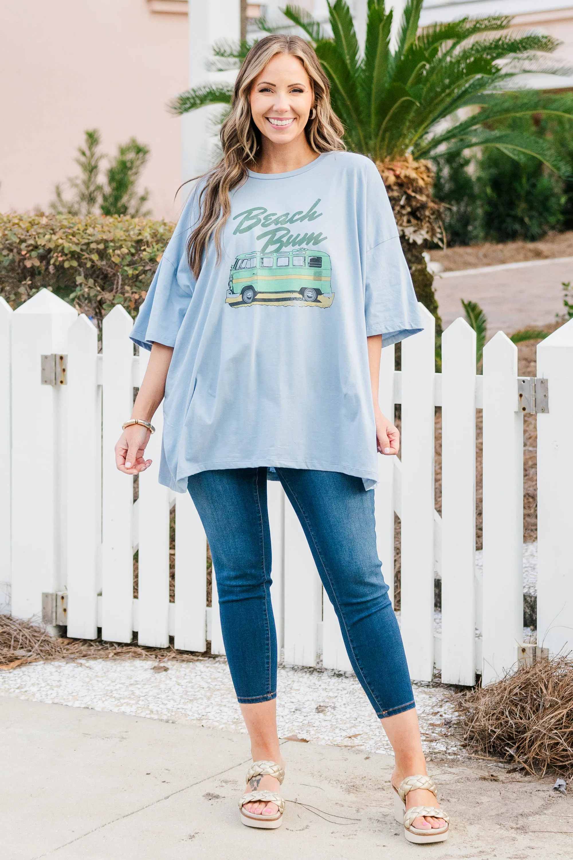 Beach Bum Boyfriend T-Shirt, Ash Blue