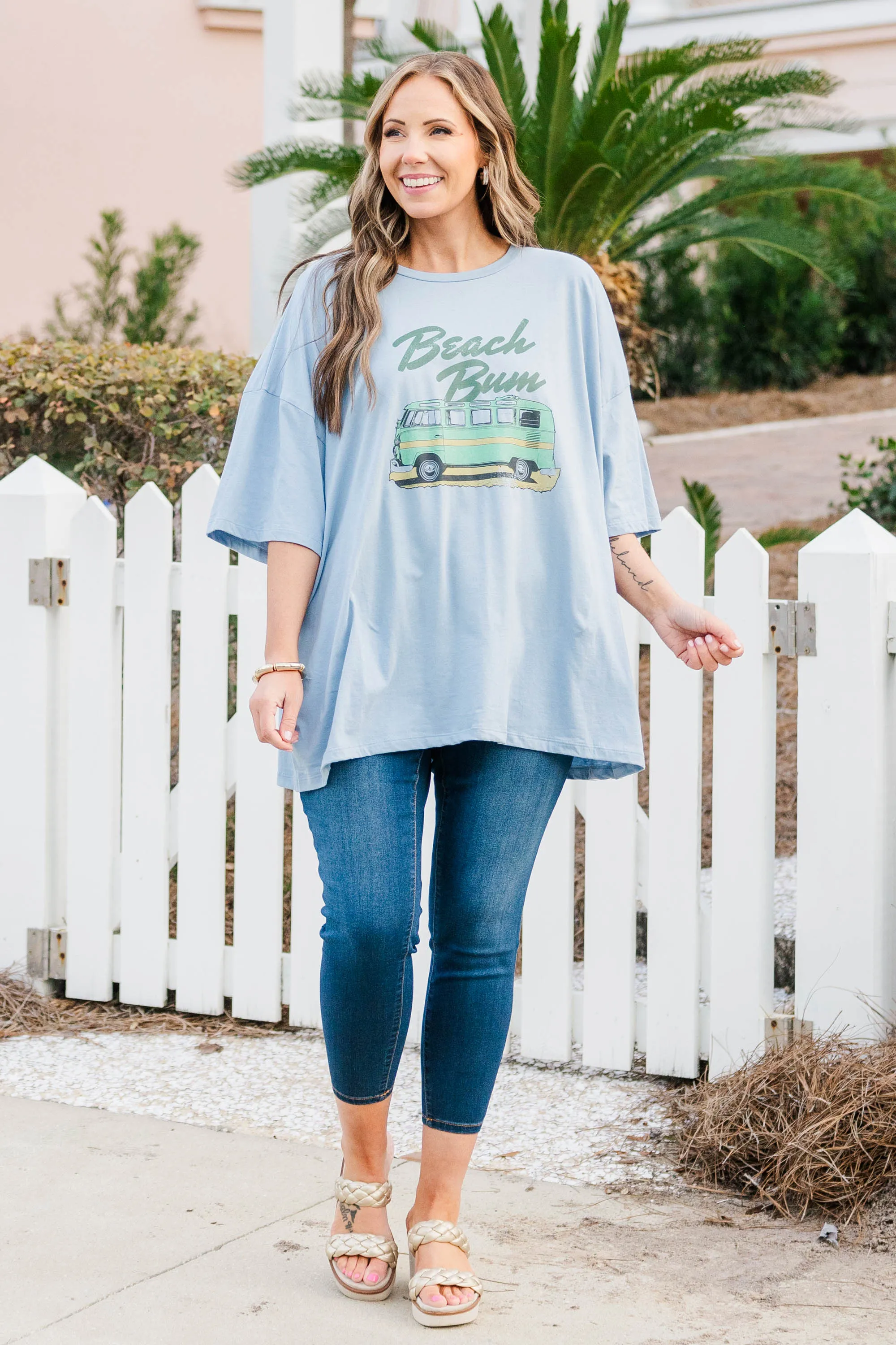 Beach Bum Boyfriend T-Shirt, Ash Blue