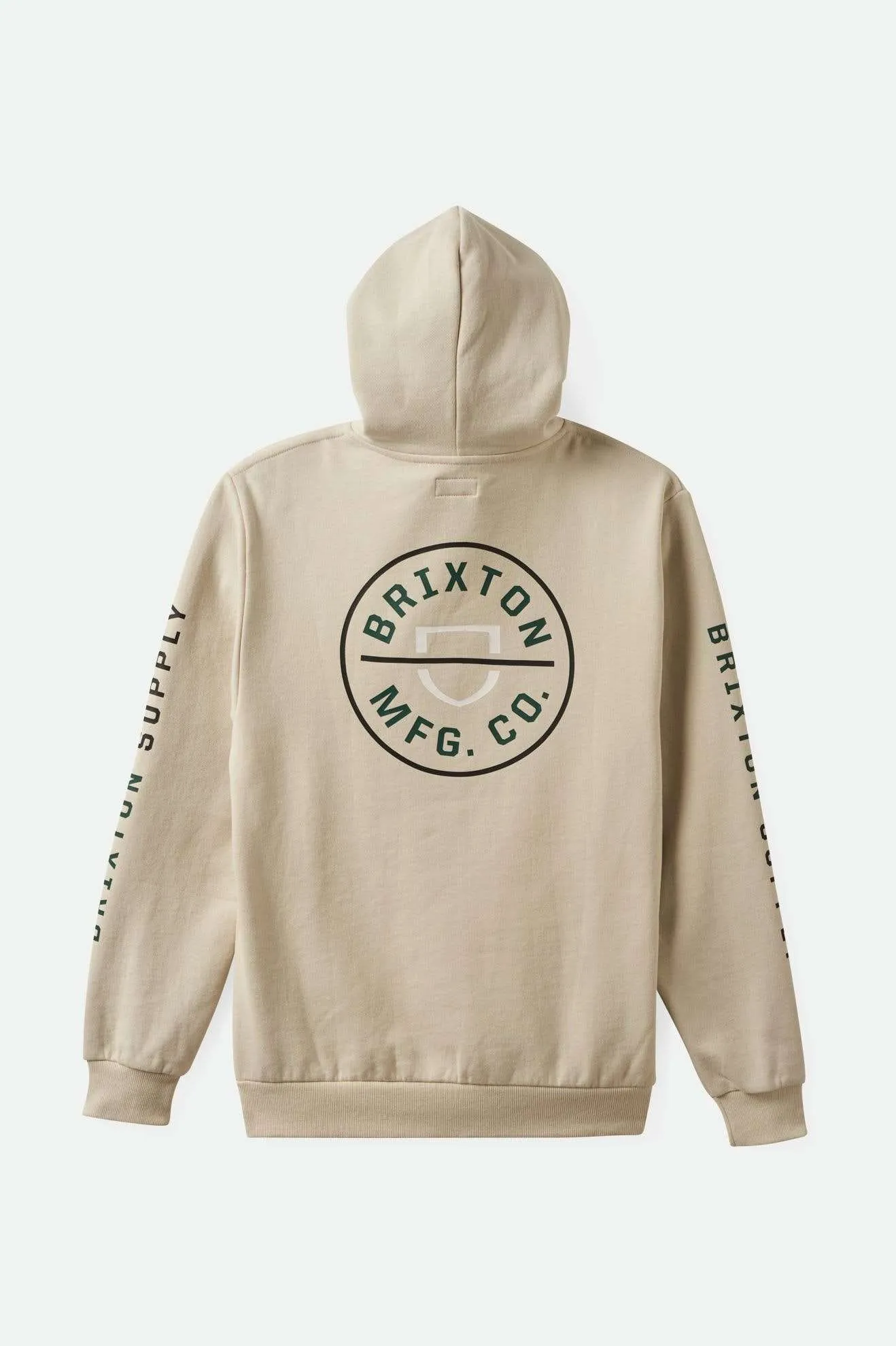 Beige Black Pine Needle Crest Hoodie