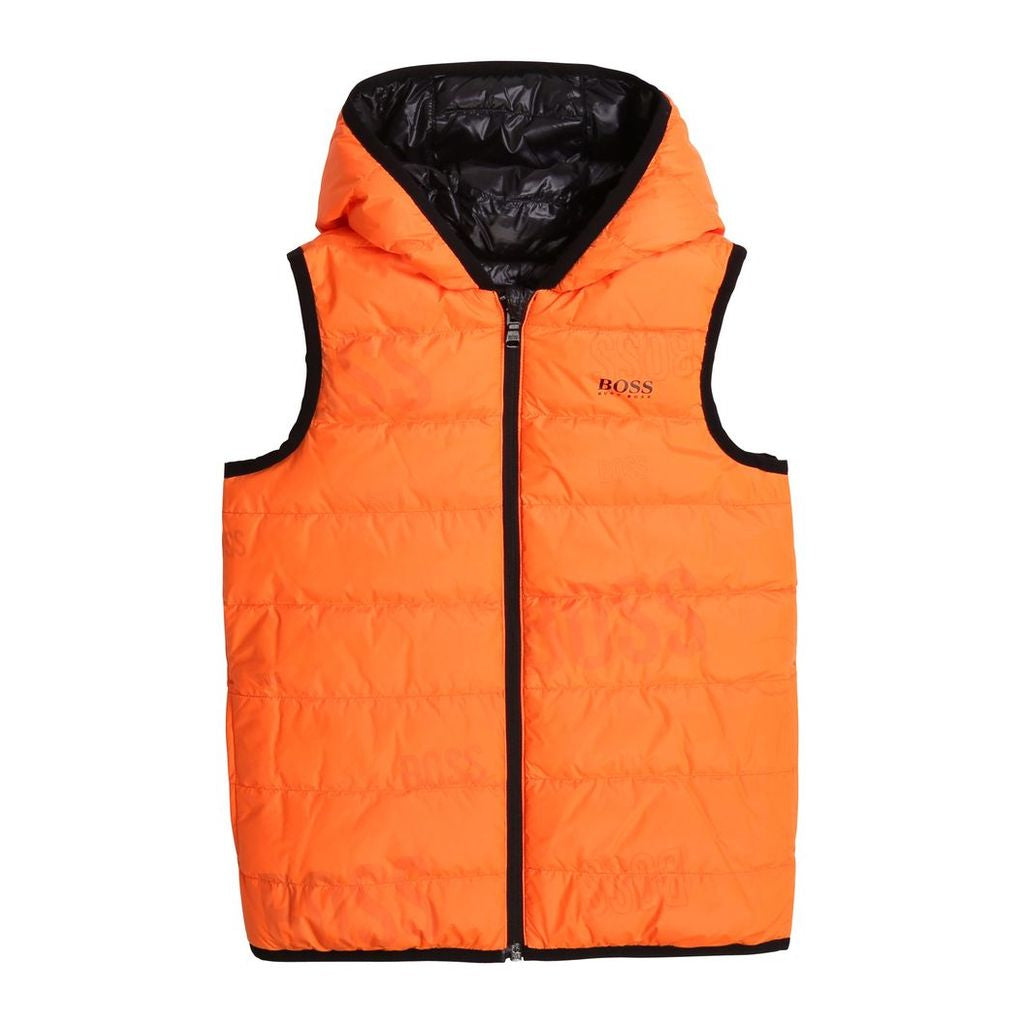 Black and Orange Reversible Down Jacket