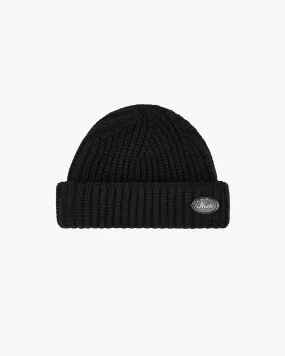 Black Fisherman Laurel Beanie