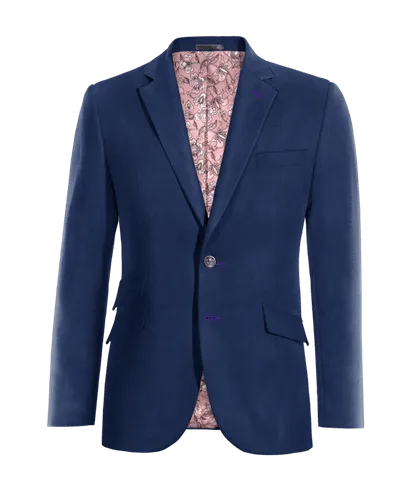  Blazer azul cobalto de entretiempo con parches