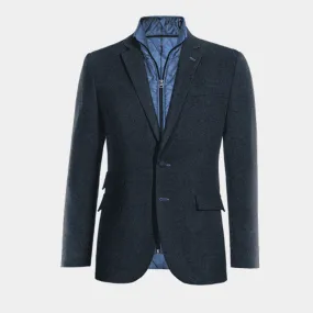  Blazer azul marino de donegal tweed esencial