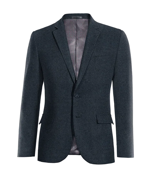  Blazer azul marino de donegal tweed slim fit