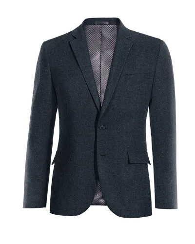  Blazer azul marino de donegal tweed slim fit