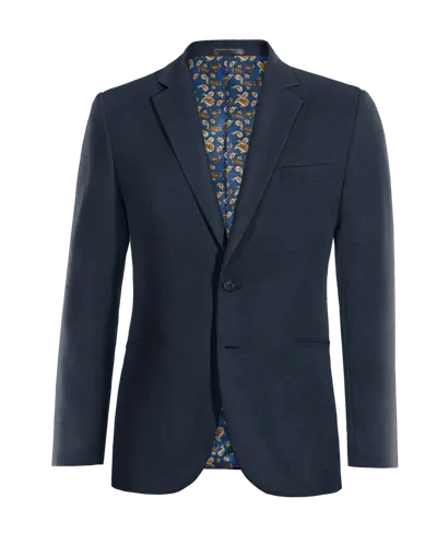  Blazer azul marino elástica slim fit