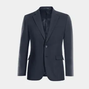  Blazer azul marino solapa ancha de entretiempo