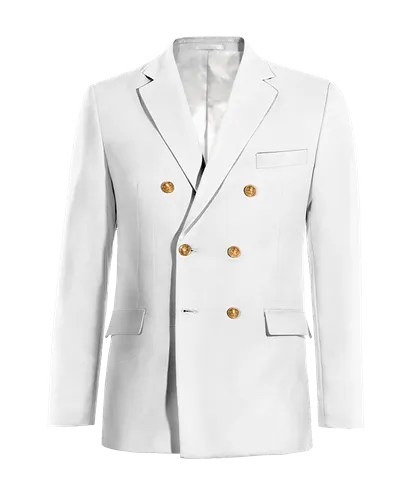  Blazer doble botonadura blanco nieve de lino esencial