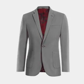  Blazer gris de entretiempo de 1 botón