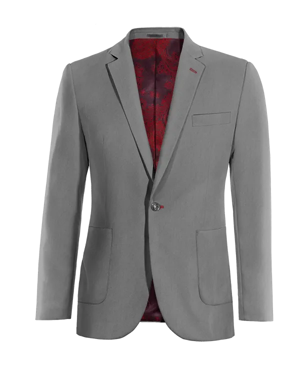  Blazer gris de entretiempo de 1 botón