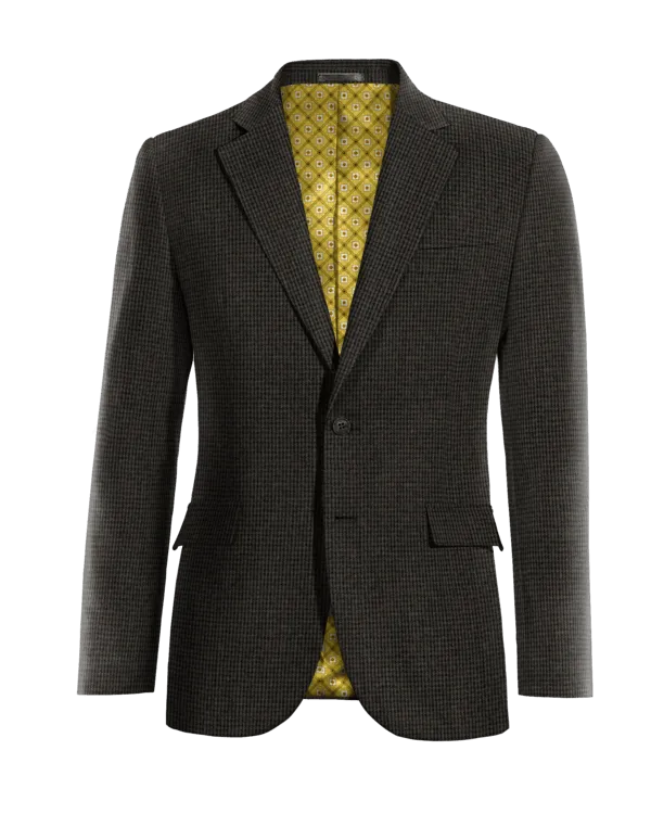  Blazer gris de tweed pata de gallo solapa ancha