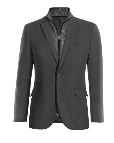  Blazer gris slim fit con pieza gilet