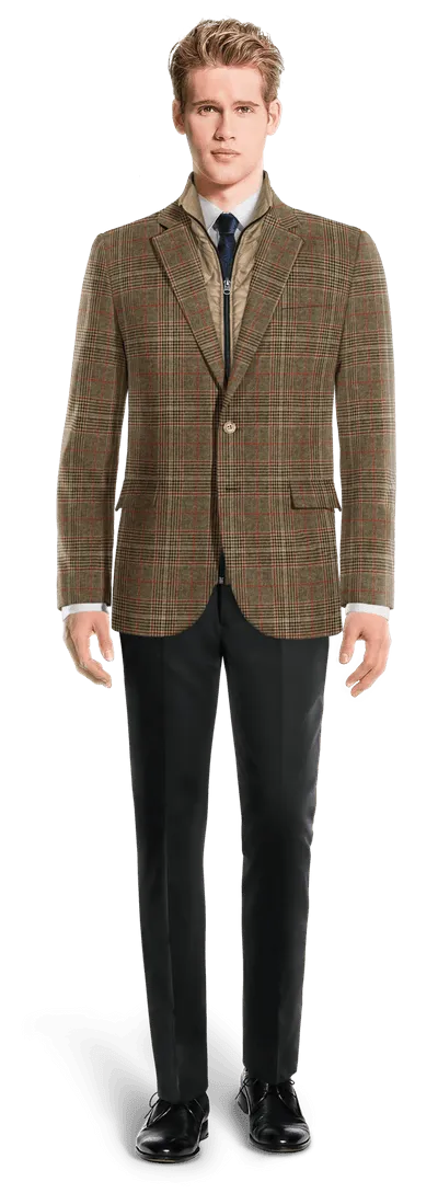  Blazer marrón de tweed príncipe de gales edición limitada