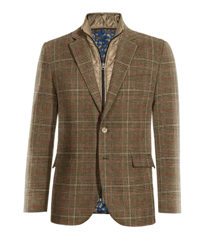  Blazer marrón de tweed príncipe de gales edición limitada