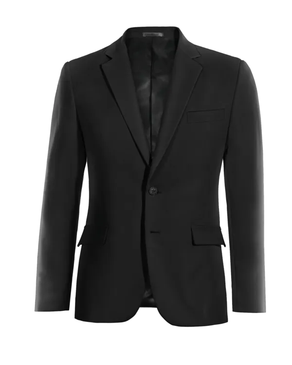  Blazer negra de Lana pura super 100s slim fit