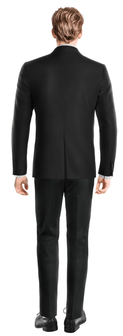  Blazer sin forro negro Ónix slim fit y con pañuelo