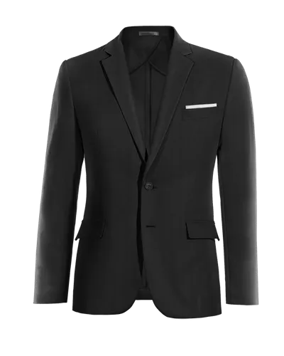  Blazer sin forro negro Ónix slim fit y con pañuelo