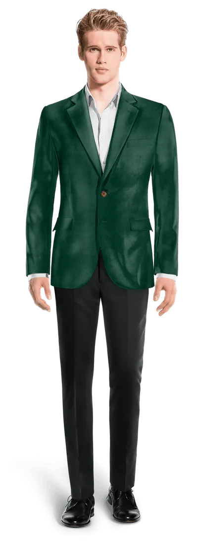  Blazer verde azulado de terciopelo solapa ancha edición limitada